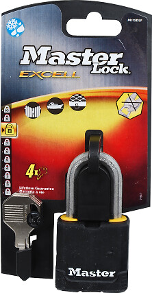 MASTER LOCK - Cadenas haute sécurité à clé acier-zinc 49mm anse d.8xh.38mm 4 clés - large