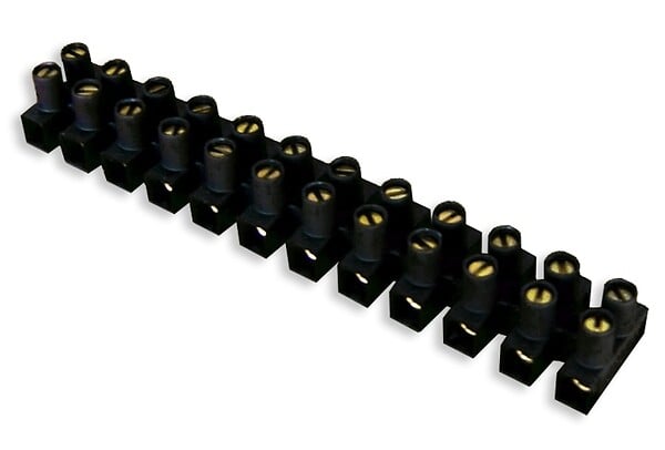 ZENITECH - Barrette de connexion électrique - Noir - 12 plots 25 mm² - large