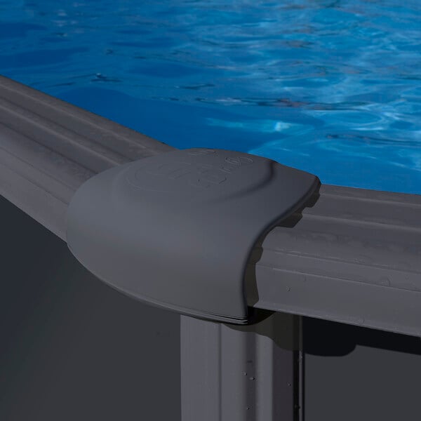 GRE - Piscine ovale acier Juni - Anthracite - L.634xH.132cm - large