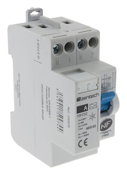 ZENITECH - Interrupteur différentiel 40A 30mA Type A - large