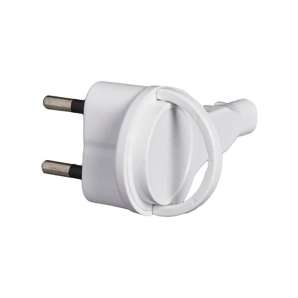 ZENITECH - Fiche électrique mâle extra plate - 6A - Blanc - large