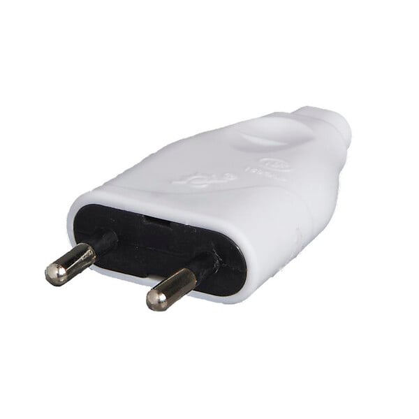 ZENITECH - Fiche électrique 2 pôles blanc 6A - large