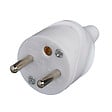 ZENITECH - Fiche électrique mâle 2 pôles + terre 16A. couleur blanc - vignette