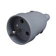ZENITECH - Fiche électrique femelle 2 pôles + terre 16A - Gris - vignette
