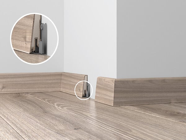 SMARTFLOOR - Plinthe PVC - Chêne Grège - Chicago 250cm - large