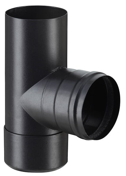 DISTRIWEST - Té tampon émaillé - Noir mat - Diam.8cm - large